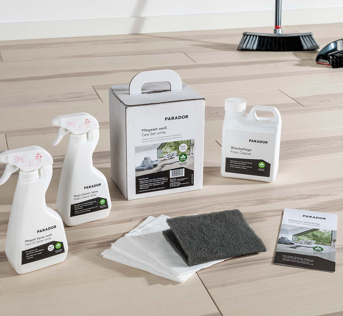 Care sets white for white-pigmented real wood flooring